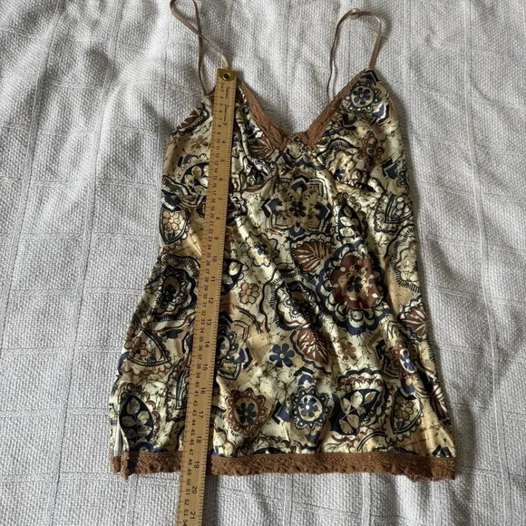 Vtg Weavers Girl Camisole M Boho Floral Lace Trim Y2K Retro Tank Top Babydoll - Picture 3 of 6